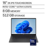 NOTEBOOK HP OMNIBOOK 3 16-BU0305DX ULTRA 5-225U/8GBD5/512SSD/16