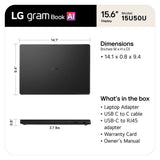 NOTEBOOK LG GRAM BOOK 15U50U-H.AR55U1 ULT5-115U 4.2/8GB/512SSD/15