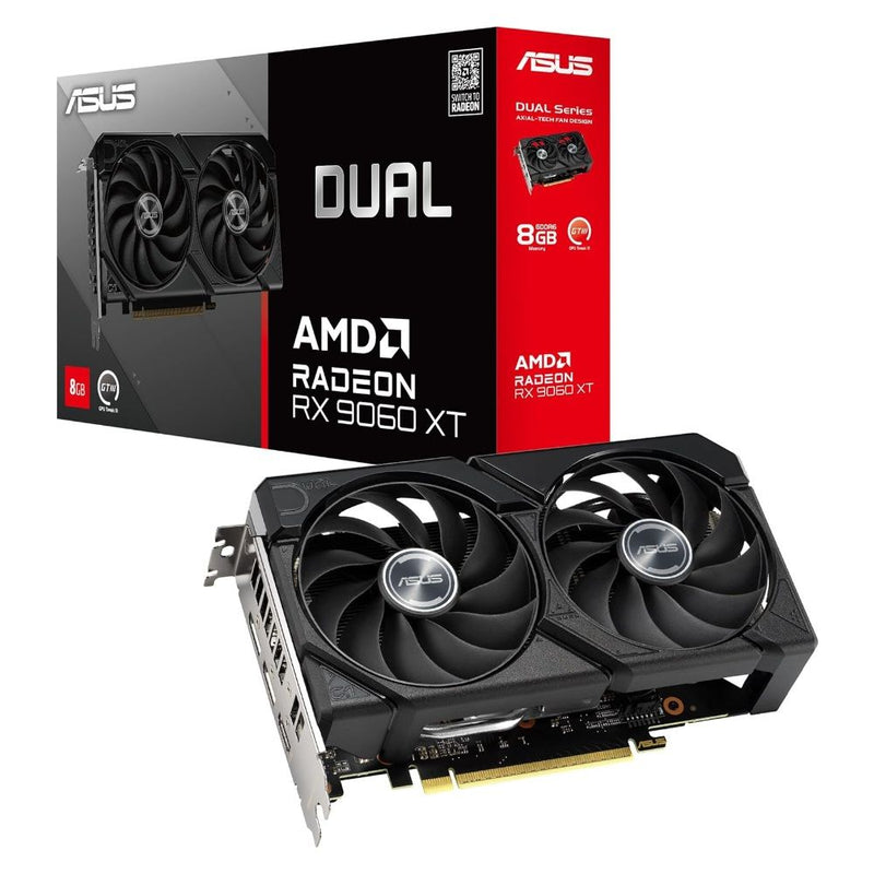 VGA ASUS RADEON RX9060 XT DUAL 8GB/GDDR6/3150MHZ/2FAN BLACK