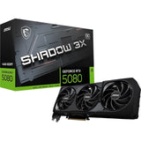 PLACA DE VIDEO MSI RTX5080 SHADOW 3X OC 16GB/GDDR7/2655MHZ/3FAN 912-V531-031