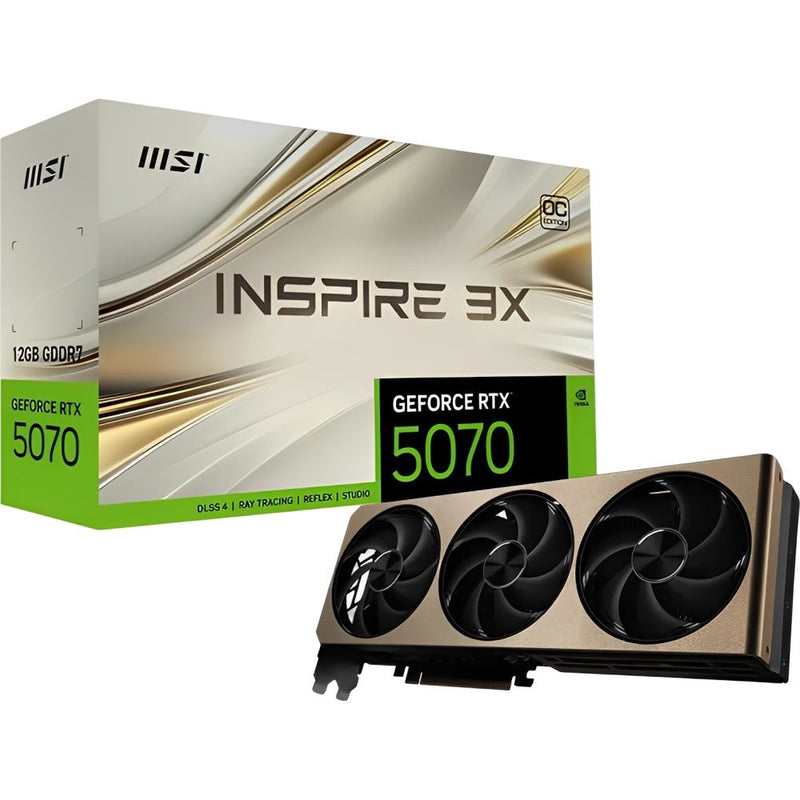 PLACA DE VIDEO MSI RTX5070 INSPIRE 3X OC 12GB/GDDR7/2542MHZ/3FAN