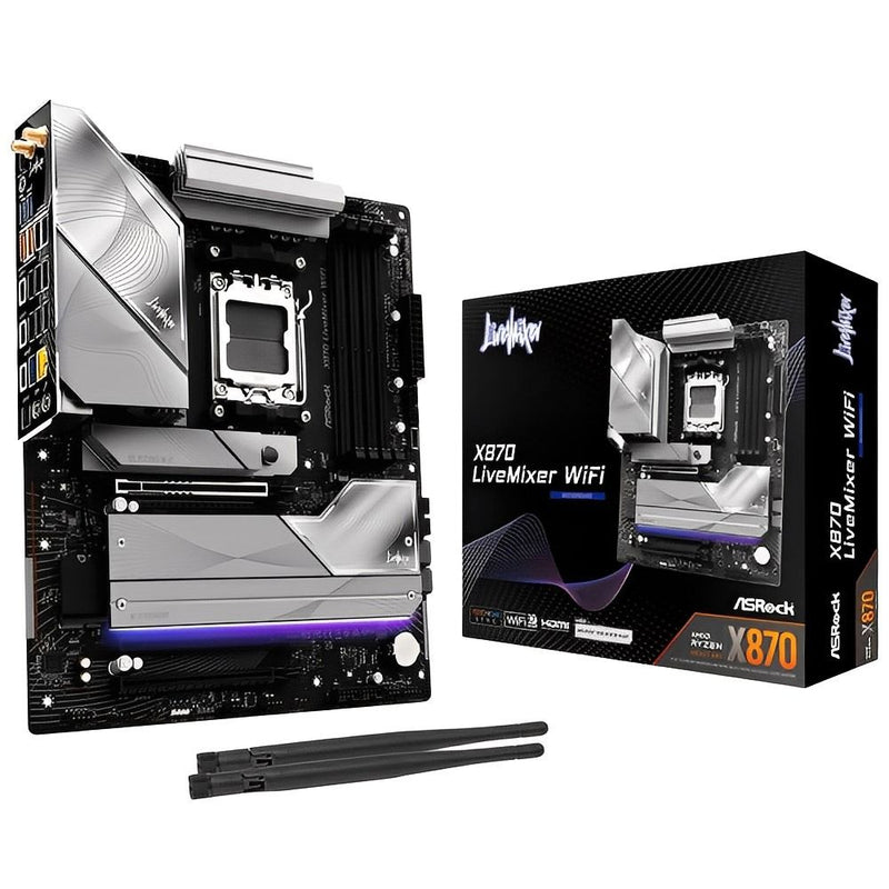 PLACA MADRE ASROCK AM5 X870 LIVEMIXER WIFI HDMI/USB3.2/4AMM.2/DDR5/ATX