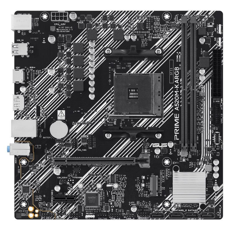 PLACA MADRE ASUS AM4 PRIME A520M-K ARGB HDMI/DP/M.2/USB3.2/DDR/MATX