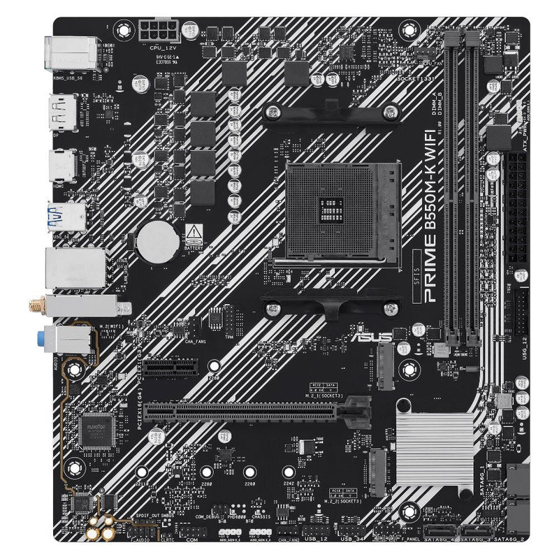 PLACA MADRE ASUS (AM4) PRIME B550M-K WIFI HDMI/DP/USB3.2/2M.2/DDR4/MATX