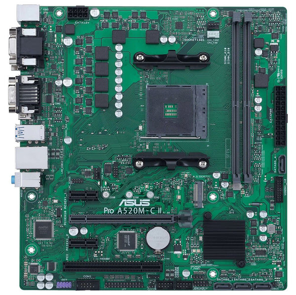 PLACA MADRE ASUS AM4 A520M-C PRO II/CSM V/S/R/HDMI/VGA/DVI/DP/M.2/DDR4/LAN/USB3.2/MATX