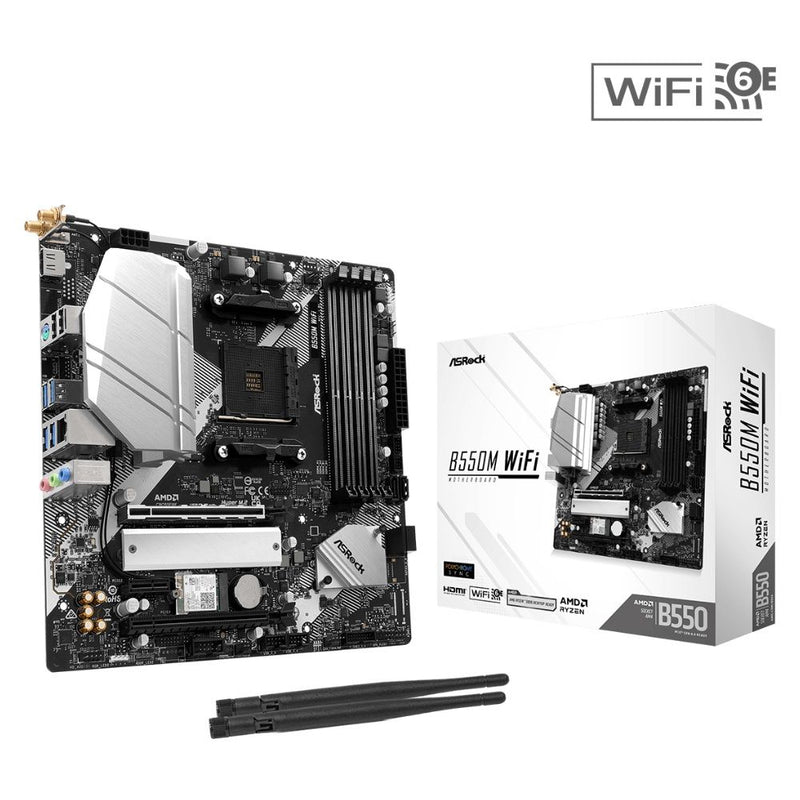 PLACA MADRE ASROCK AM4 B550M WIFI HDMI/DP/USB3.2/2M.2/DDR4/MATX