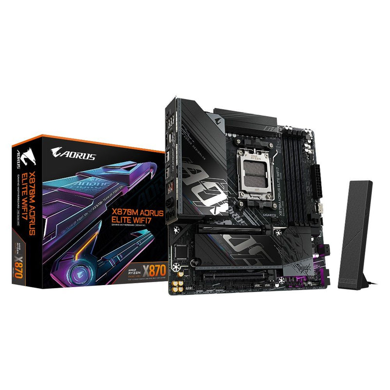 PLACA MADRE GIGABYTE AM5 X870M AORUS ELITE WIFI7 HDMI/USB3.2/2M.2/DDR5/MATX