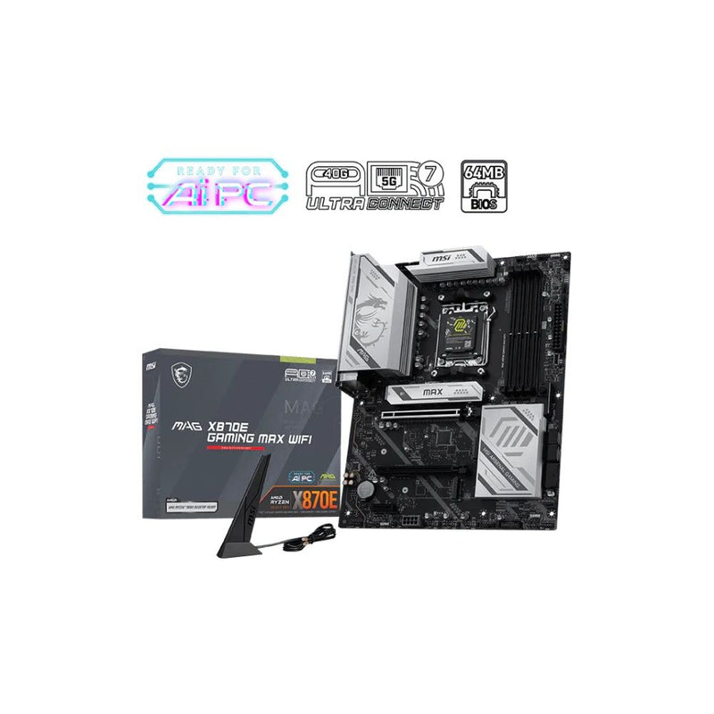 PLACA MADRE MSI AM5 MAG X870E GAMING MAX WIFI HDMI/DP/USB3.2/3M.2/DDR5/ATX