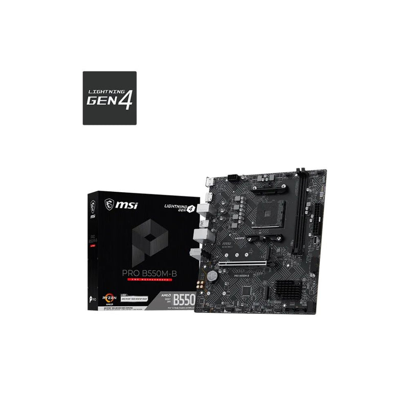 PLACA MADRE MSI AM4 B550M-B PRO HDMI/DP/LAN/USB.2/M.2/DDR4/MATX