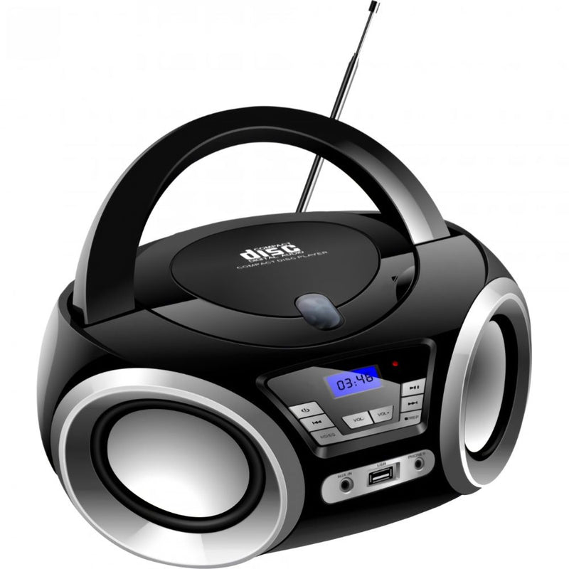 RADIO PORTATIL MEGA STAR MP-1842BTB USB/BT/CD/FM/BLACK 104467