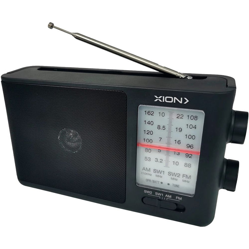 RADIO PORTATIL XION XI-RA5 AM/FM/3.5MM/BLACK/PILA TIPO D(NO INCLUIDAS)/220V 50-60HZ 116110