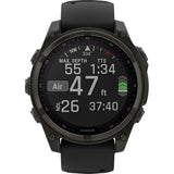 RELOJ GARMIN FENIX 8 SOLAR SAPPHIRE 47MM CARBON GRAY DLC TITANIUM - BLACK BAND 010-02906-10 128418