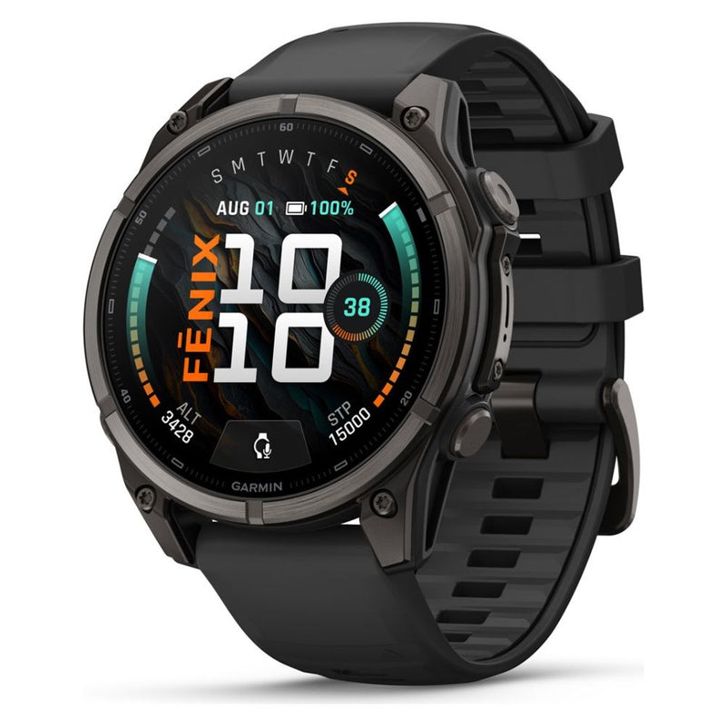 RELOJ GARMIN FENIX 9 47MM CARBON GRAY DLC TITANIUM - BLACK BAND 010-04762-10