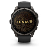 RELOJ GARMIN FENIX 9 47MM CARBON GRAY DLC TITANIUM - BLACK BAND 010-04762-10