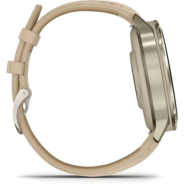 RELOJ GARMIN VENU 4 41MM LUNAR GOLD/LIGHT SAND LEATHER BAND+BONE BAND 010-03013-03