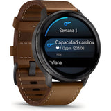 RELOJ GARMIN VENU 4 45MM SLATE/BROWN LEATHER BAND+BLACK BAND 010-03014-03