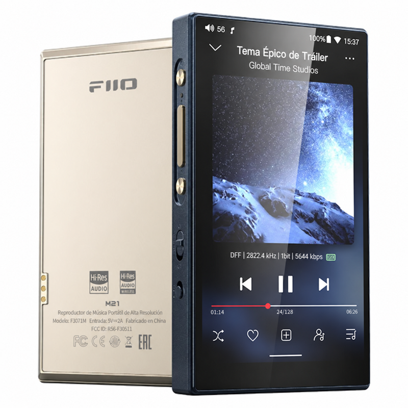 REPRODUCTOR/DAC FIIO M21 4.7"/64GB/HIGH-RES LOSELESS/3.5MM+4.4MM+BT/4XDAC/ANDROID/BLACK
