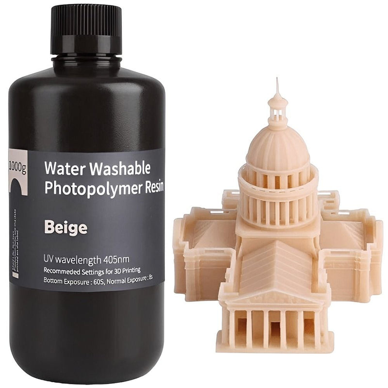 RESINA P/IMPRESORA 3D ELEGOO WATER-WASHABLE BEIGE 1.0/1KG