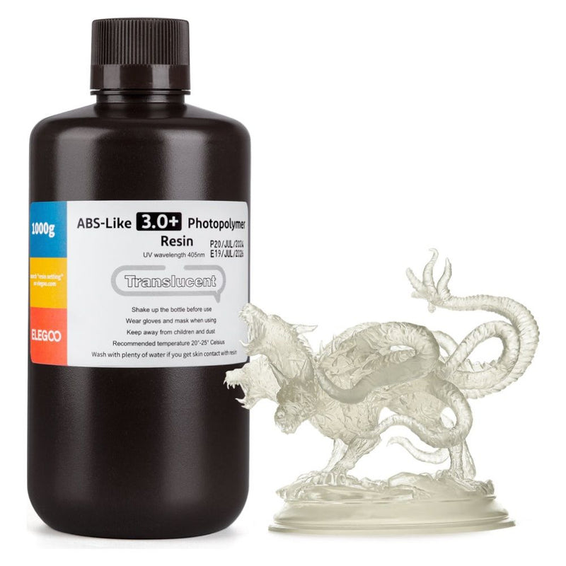 RESINA P/IMPRESORA 3D ELEGOO ABS-LIKE TRANSLUCENT 3.0+/1KG