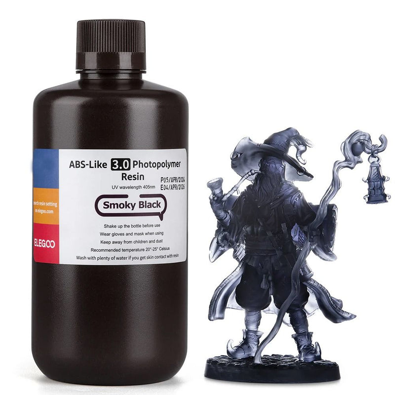RESINA P/IMPRESORA 3D ELEGOO ABS-LIKE SMOKY BLACK 3.0/1KG