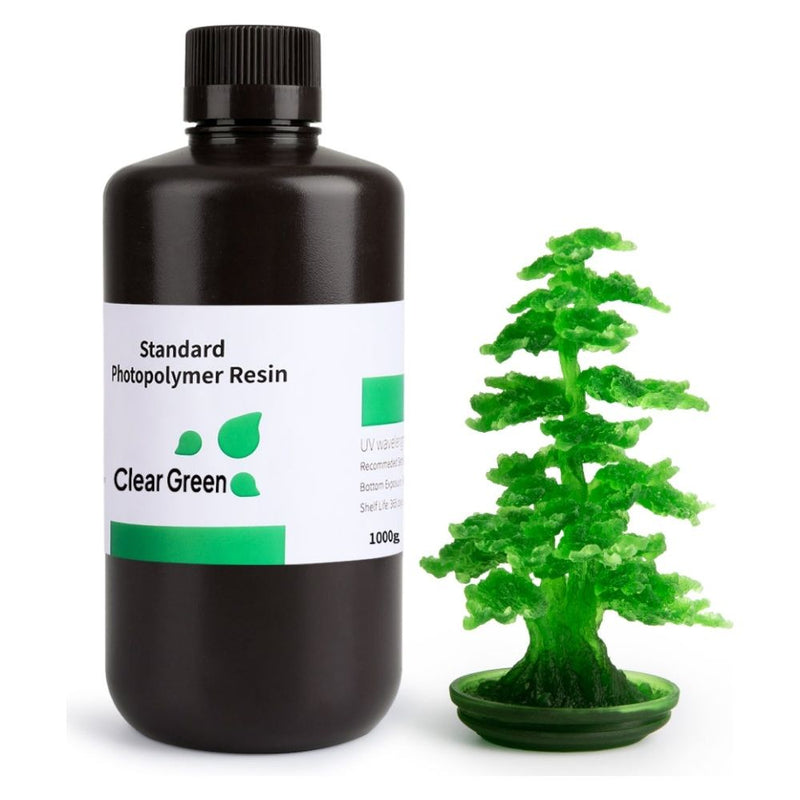 RESINA P/IMPRESORA 3D ELEGOO STANDARD TRANSLUCENT GREEN 1.0/1KG