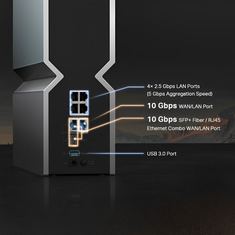 TP-LINK ROUTER ARCHER BE800 BE19000 TRI-BAND 2.4GHZ/5GHZ/6GHZ/WIFI 7/USB3.0 - NEGRO 140686