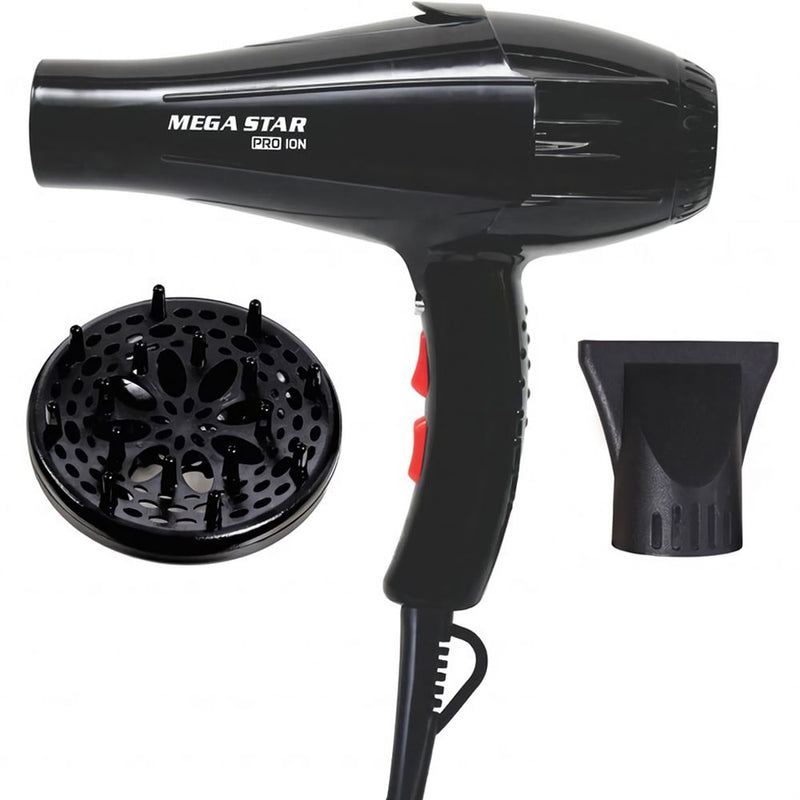 SECADOR MEGA STAR SC2820 8000W/IONIC/2VEL/3TEMP/220V BLACK