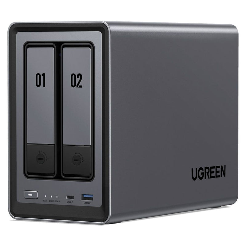 SERVIDOR NASYNC UGREEN DXP2800 INTEL-N100/8GBD5/32GBEMMC/2BAY-2HD-2NVME/LAN/HDMI/USB-C/4USB