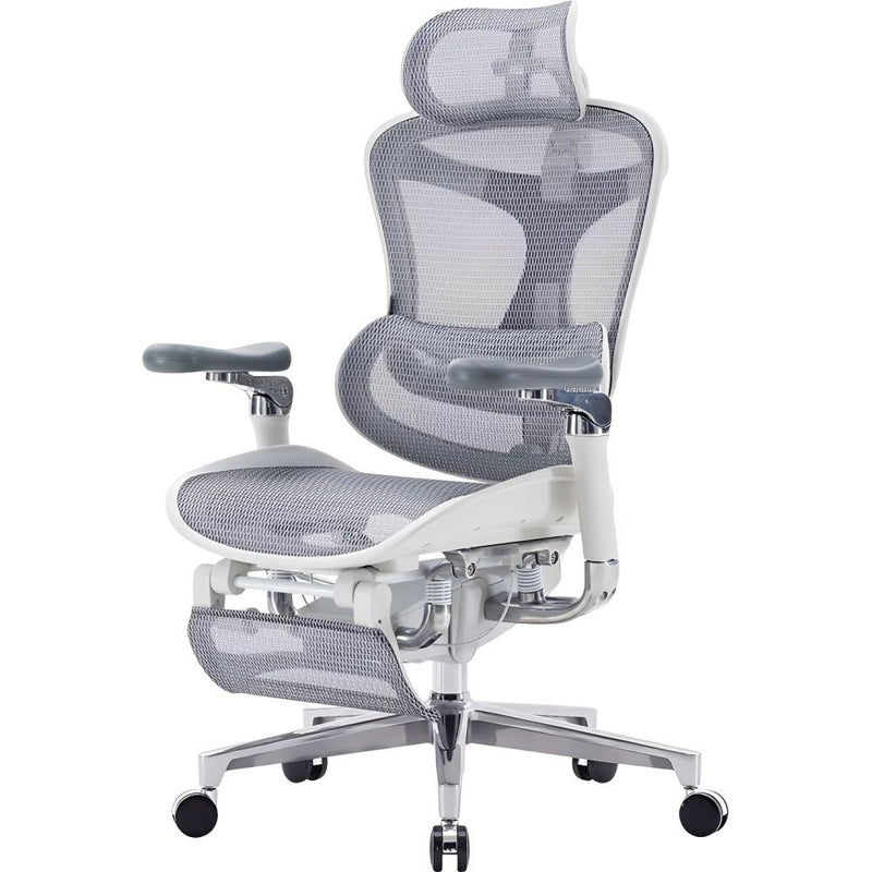 SILLA P/GAMER-OFICINA SIHOO C500-102-JT APOYABRAZOS-6D/SOP-LUMBAR-DOBLE/REPOSAPIES/GREY