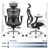 SILLA P/GAMER-OFICINA SIHOO V1-N201 APOYABRAZOS-4D/SOP-LUMBAR/CABEZAL-AJUSTABLE/BLACK