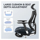 SILLA P/GAMER-OFICINA SIHOO V1-N201 APOYABRAZOS-4D/SOP-LUMBAR/CABEZAL-AJUSTABLE/BLACK