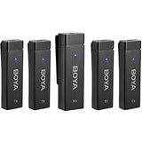 MICROFONO BOYA BY-W4 WIRELESS P/CAMARAS/CEL/PC (4TX+1RX)