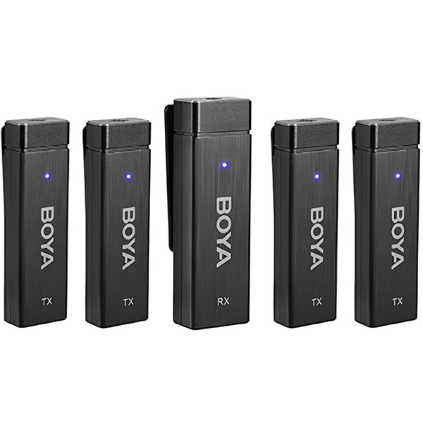 MICROFONO BOYA BY-W4 WIRELESS P/CAMARAS/CEL/PC (4TX+1RX)