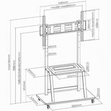 SOPORTE TV DE PIE CON RUEDITAS UNIQUE RC-5B 37