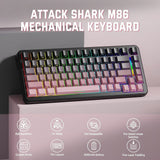 TECLADO MECANICO WIRELESS ATTACK SHARK M86 RGB/75%/TRI-MODE/SW(LINEAR)/BLACKBERRY