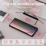 TECLADO MECANICO WIRELESS ATTACK SHARK M86 RGB/75%/TRI-MODE/SW(LINEAR)/BLACKBERRY