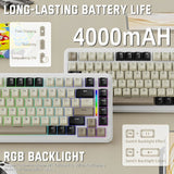 TECLADO MECANICO WIRELESS ATTACK SHARK M86 RGB/75%/TRI-MODE/SW(LINEAR)/CHEESE WHITE