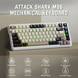 TECLADO MECANICO WIRELESS ATTACK SHARK M86 RGB/75%/TRI-MODE/SW(LINEAR)/CHEESE WHITE