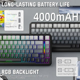 TECLADO MECANICO WIRELESS ATTACK SHARK M86 RGB/75%/TRI-MODE/SW(LINEAR)/MOONLIGHT