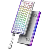TECLADO MECANICO ATTACK SHARK R85 HE RGB/75%/8K/RAPID TRIG/MAGNETISW(LINEAR)/S.WHITE/PURPLE