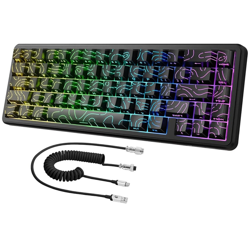 TECLADO MECANICO ATTACK SHARK X65 HE RGB/65%/8K/RAPID/TRIG/MAGNETIC SW(LINEAR)/CONTOUR/BLACK