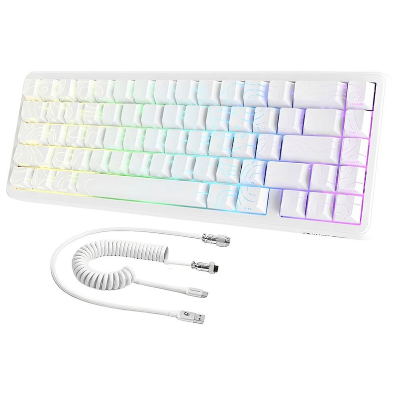 TECLADO MECANICO ATTACK SHARK X65 HE RGB/65%/8K/RAPID TRIG/ MAGNETIC SW(LINEAR)/WH CONTOUR