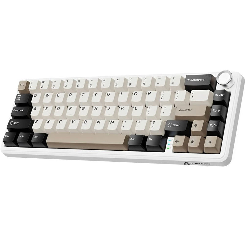 TECLADO MECANICO WIRELESS ATTACK SHARK X66 RGB/65%/TRI-MODE/SW(LINEAR)/CHEESE WHITE