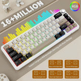 TECLADO MECANICO WIRELESS ATTACK SHARK X66 RGB/65%/TRI-MODE/SW(LINEAR)/CHEESE WHITE