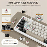 TECLADO MECANICO WIRELESS ATTACK SHARK X66 RGB/65%/TRI-MODE/SW(LINEAR)/CHEESE WHITE