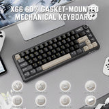 TECLADO MECANICO WIRELESS ATTACK SHARK X66 RGB/65%/TRI-MODE/SW(LINEAR)/STAR BLACK