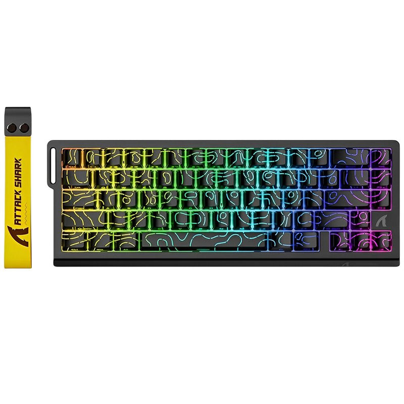 TECLADO MECANICO ATTACK SHARK X68 HE RGB/60%/8K/RAPID TRIGGER/ MAGNETIC SW(LINEAR)/BK CONTOU 139826