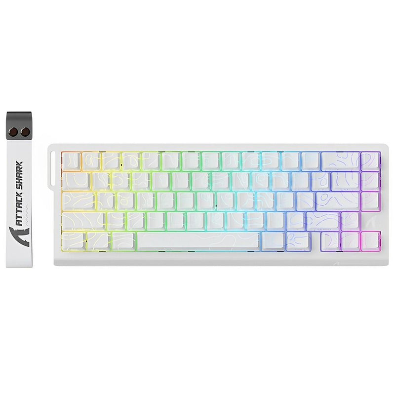 TECLADO MECANICO ATTACK SHARK X68 HE RGB/60%/8K/RAPID TRIGGER/ MAGNETIC SW(LINEAR)/WH CONTOU