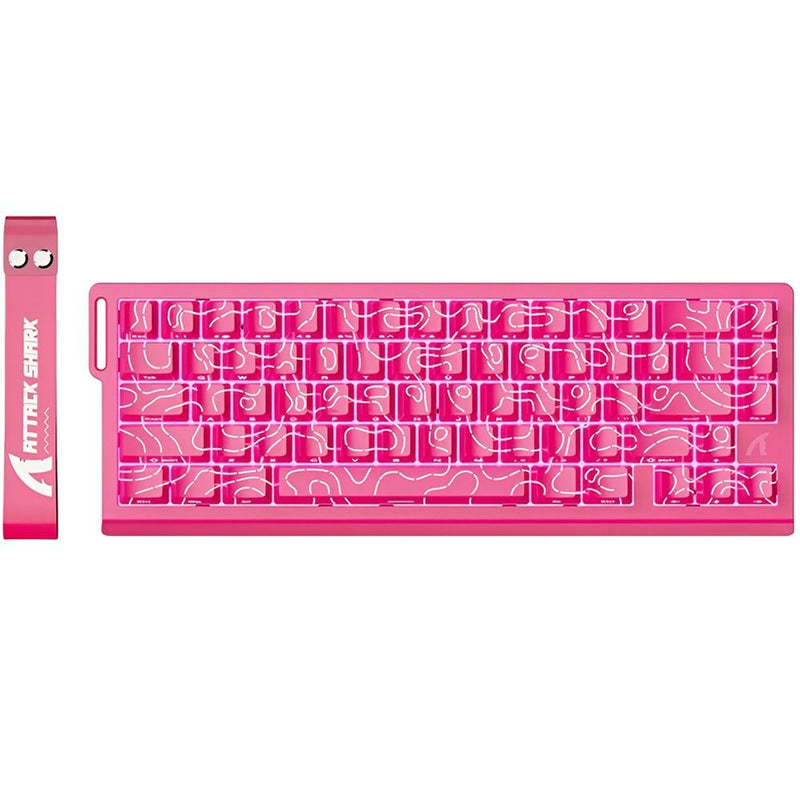 TECLADO MECANICO ATTACK SHARK X68 HE RGB/60%/8K/RAPID TRIGGER/ MAGNETIC SW(LINEAR)/ROSE RED