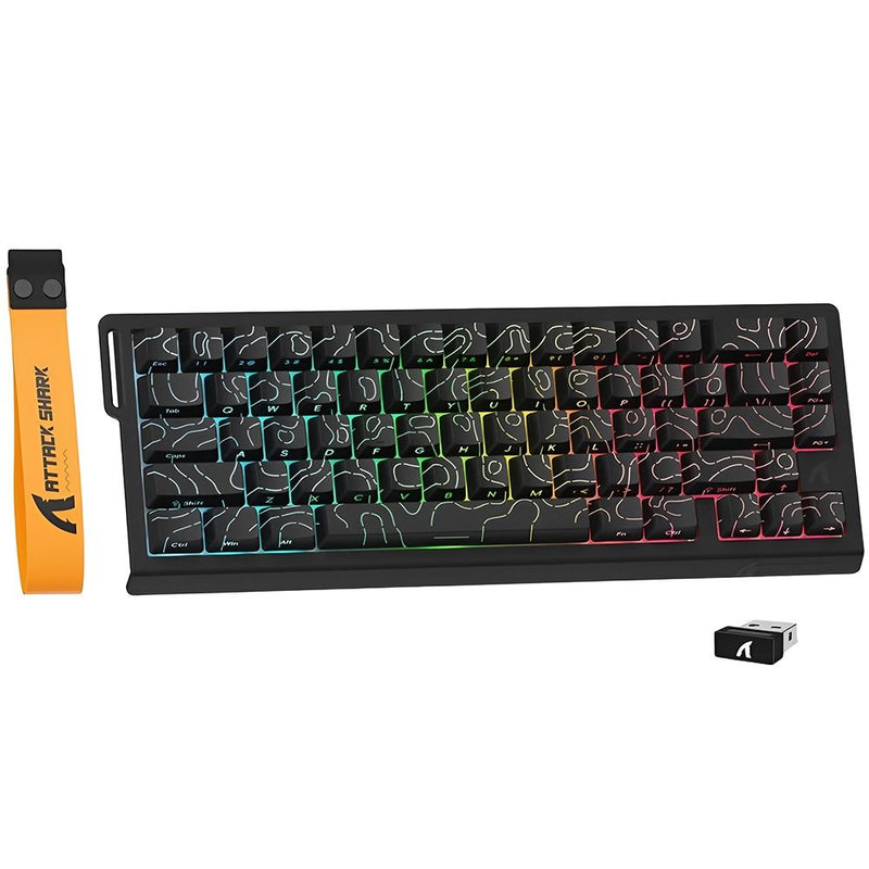 TECLADO MECANICO WIRELESS ATTACK SHARK X68PRO HE RGB/60%8K/RAPID TRIG/MAGNETIC SW/BK/CT/LIME